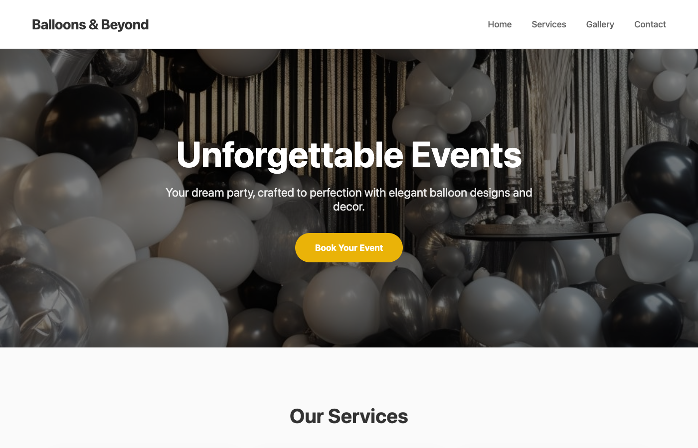 Balloons & Beyond Website