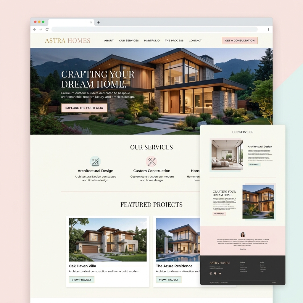 Premium Home Builder Website Example
