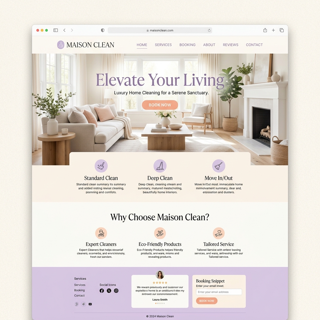 Luxury Home Cleaning Website Example